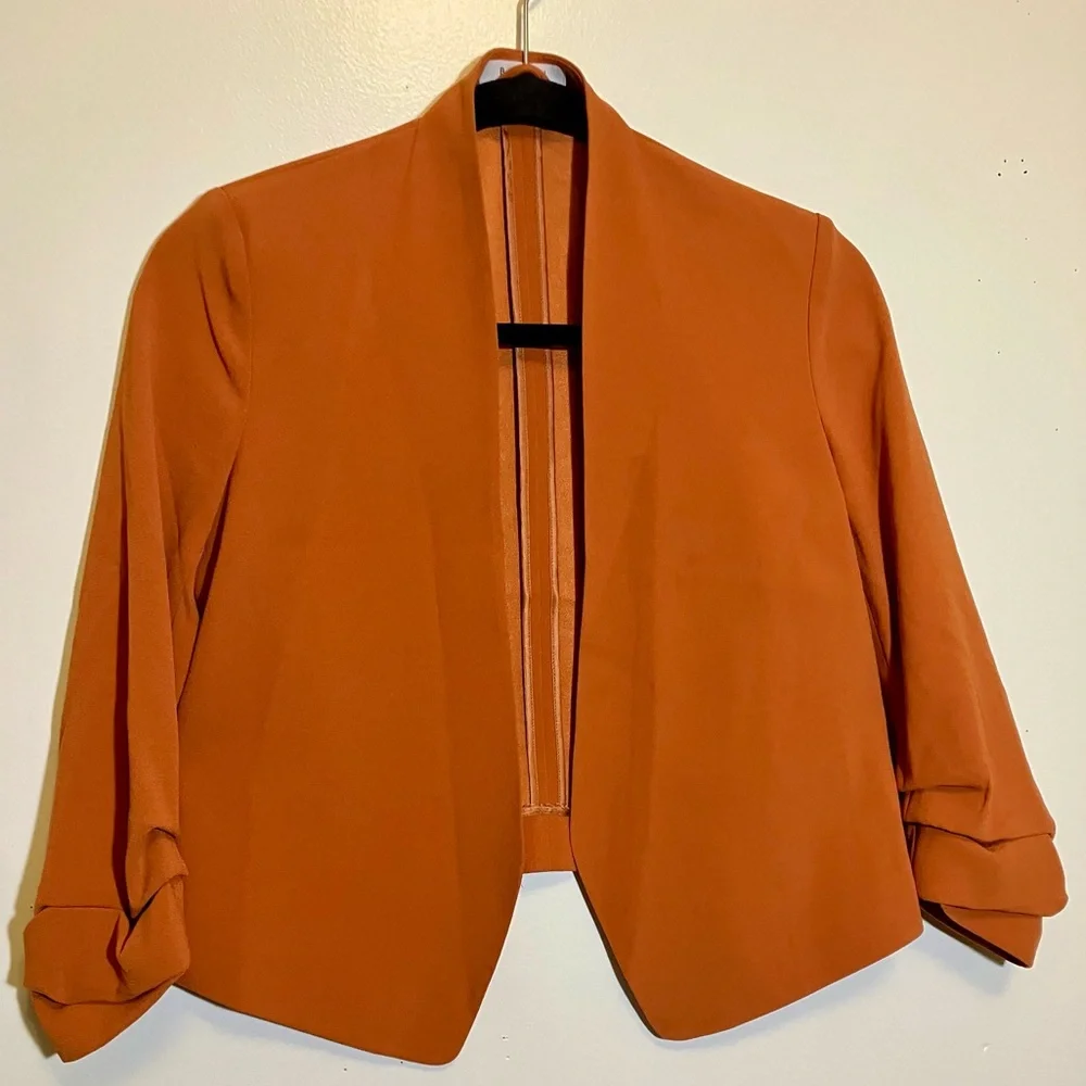 Babaton Vibrant Pumpkin Orange Blazer-unlined, but elegantly stitched - Picture 1 of 16